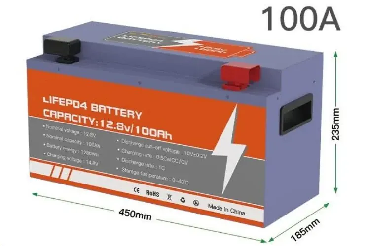 Dimensions de la batterie : 450 × 185 × 235 mm