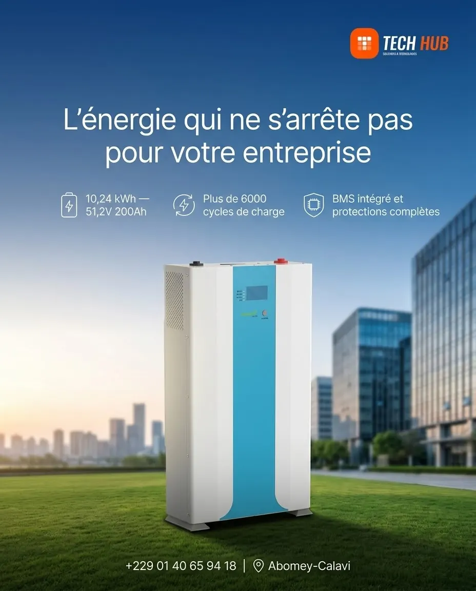 Batterie 10,24 kWh pour l'entreprise : plus de 6000 cycles, BMS intégré